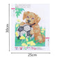 Football and Puppy 5D Diamond Painting Kit Full Round Square Drill Adult Art Deco Painting Suite