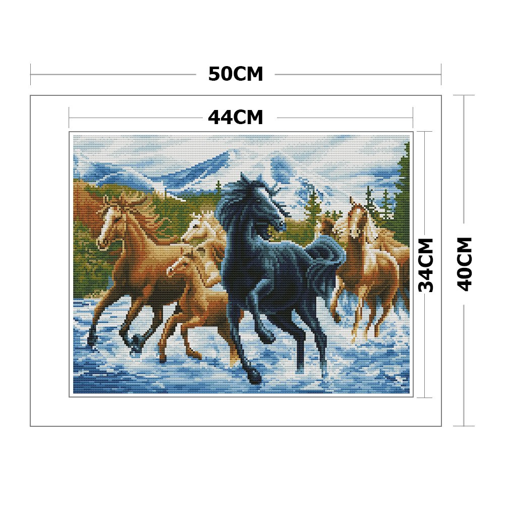 11ct Stamped Cross Stitch - Horse (50*40cm) A