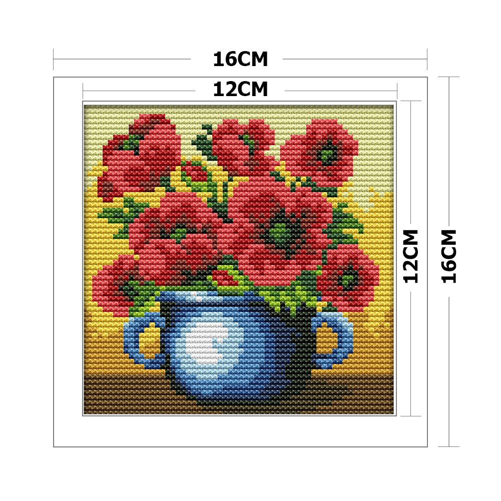 14ct Stamped Cross Stitch - Flower(16*16cm)