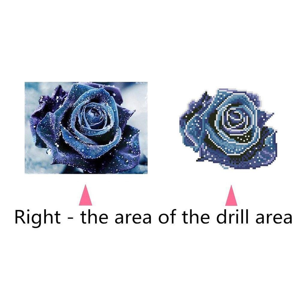 Diamond Painting - Partial Round - Blue Rose
