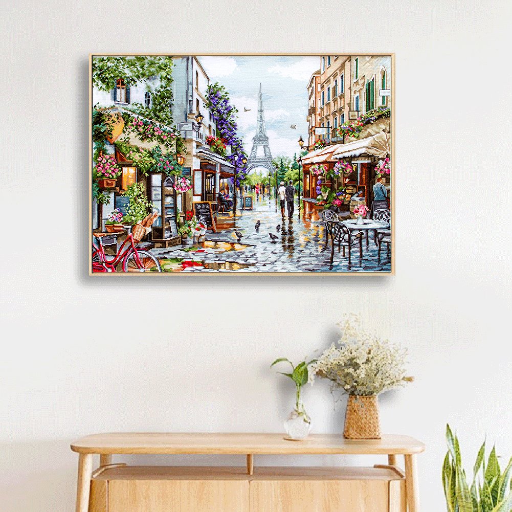 Punto de Cruz Estampado 11ct - Calle Paris (50*40cm)