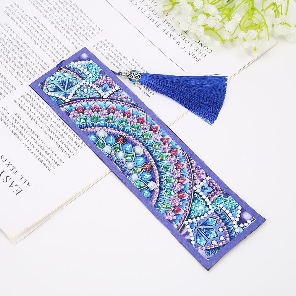 DIY Special Shaped Diamond Painting Leather Bookmark Tassel Book Marks