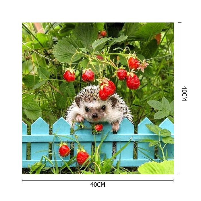 Little Hedgehog Animal Hand Painted Acrylic Drawing Coloring Picture Gift for Home Decor