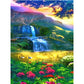 Diamond Mosaic Embroidery Kit Colorful Mountain Waterfall