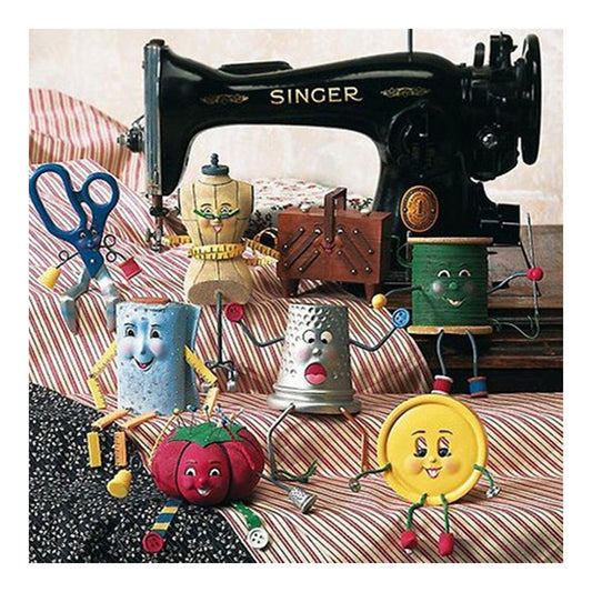 Diamond Painting - Full Round - Cartoon Sewing Machine