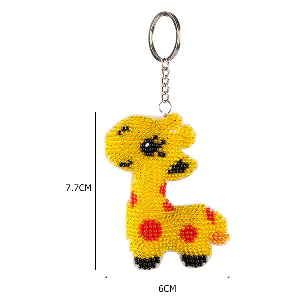 Stamped Beads Cross Stitch Keychain Giraffe 
