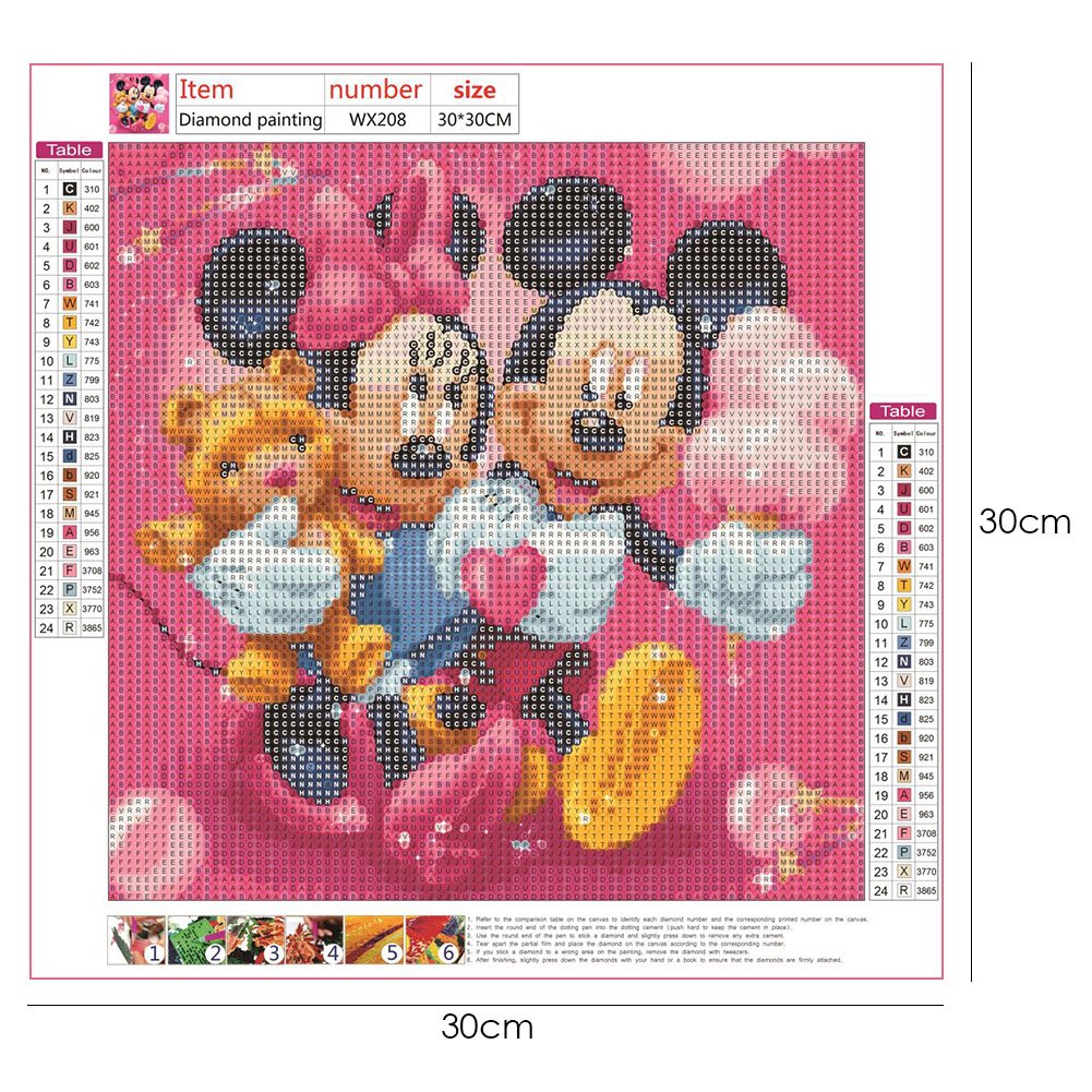 Full drill Diamond Painting canvas with Mickey & Minnie printing