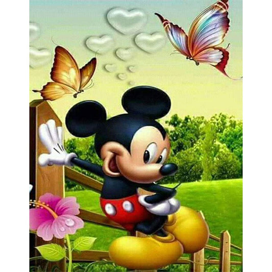 11ct Stamped Cross Stitch Kit Canvas with Mickey Mouse printing