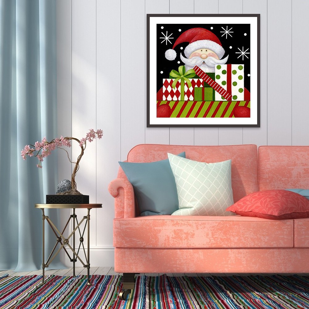 Pintura Diamante - Rodada Completa - Papai Noel com Presentes
