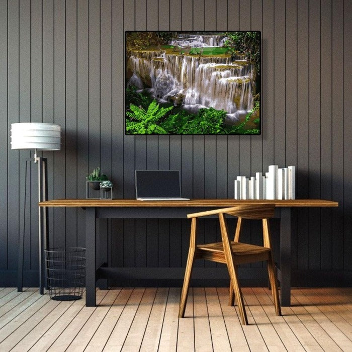 Painting By Number Natural Waterfall Hand Painted Canvas Oil Art