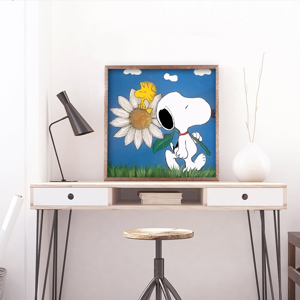 5D DIY Diamond Painting Kit - Full Round - Snoopy Carry Sunflower