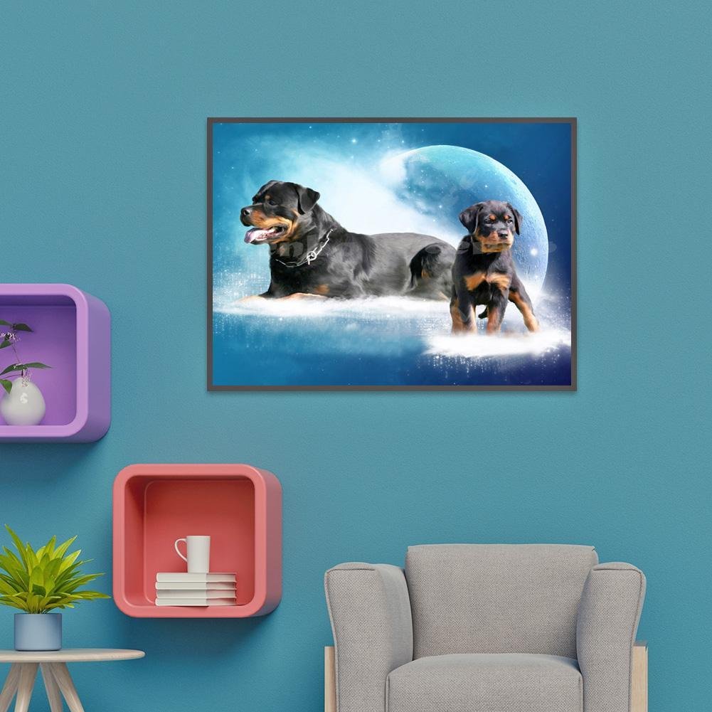 Diamond Painting - Full Round - Perros Luna