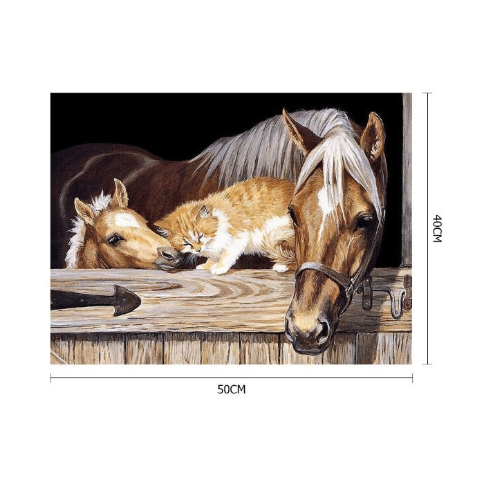 Horse Animal Oil Painting By Numbers Art Pictures Craft  