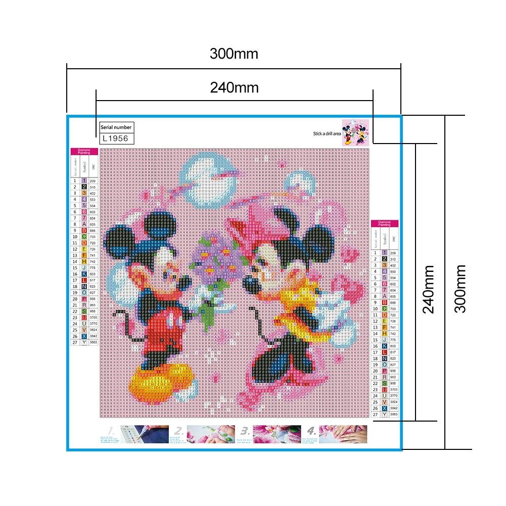 Mikey & Minnie Good Dating 5D Diamond Painting Canvas Size