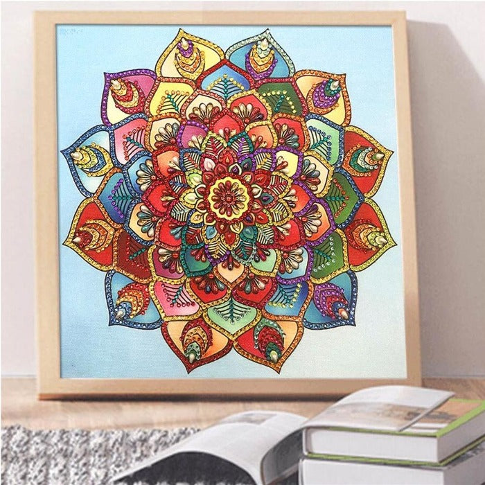 DIY 5D Crystal Rhinestone Diamond Painting Kit Mandala Flower