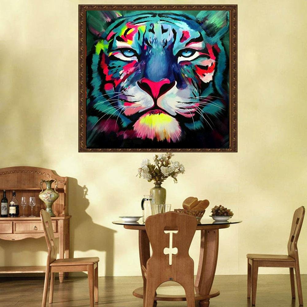 Diamond Painting - Full Round - Colorful Tiger B