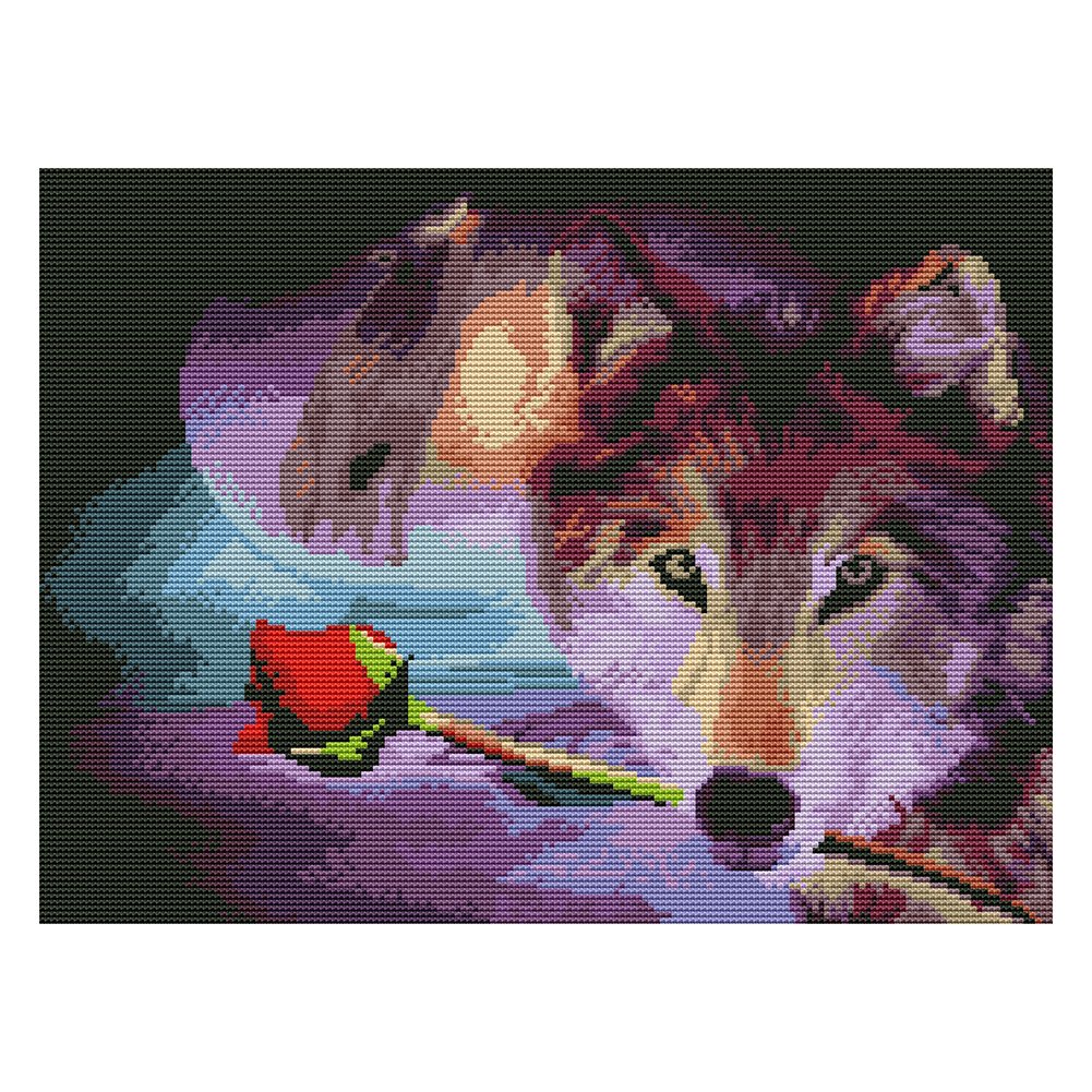 11ct Stamped Cross Stitch Wolf(36*46cm)