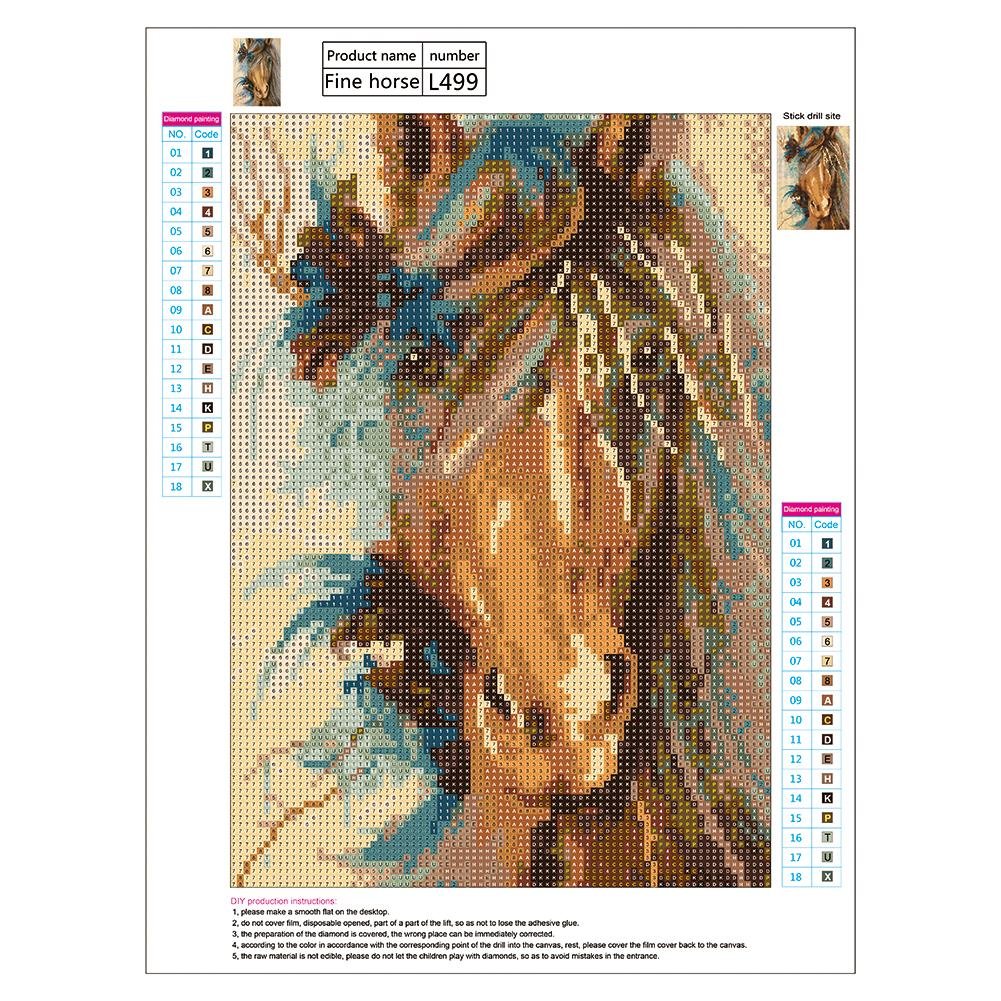 Pintura de diamante - Ronda completa - Cabeza de caballo