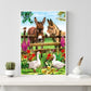 Painting By Numbers Kit DIY Donkeys Hand Painted Canvas Oil Art Picture