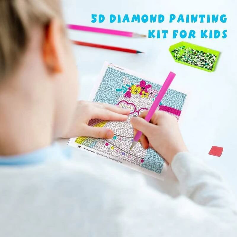 Leão | Kits de pintura de diamante de strass de cristal para crianças | 18x18cm