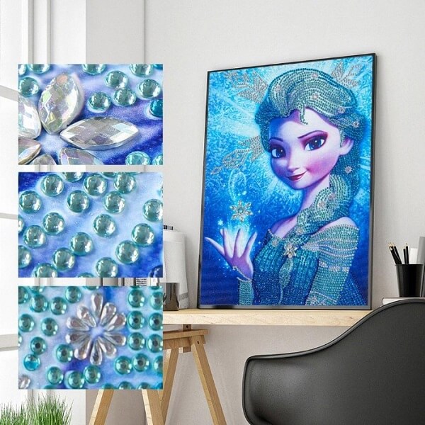 5d diamond painting kits for adults blue frozen