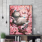 The Cat's In Peach Blossom 5D DIY Full Drill Diamond Painting Art Kit For Home Decor.