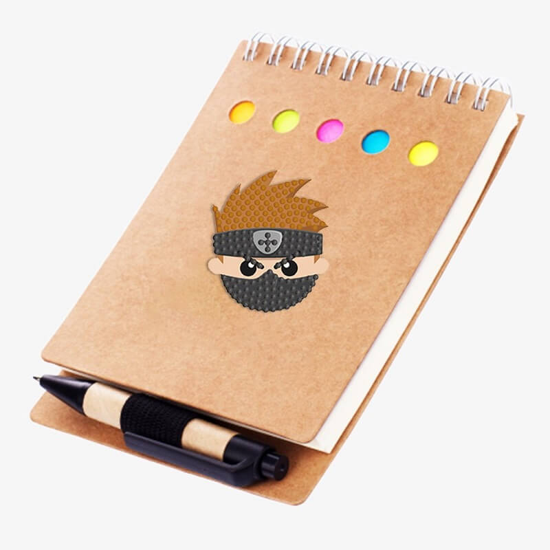 notebook decorate with ninja diamond painting sticker