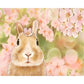 Flower Rabbit Hand Painted Artwork Oil Drawing Wall Art Picture
