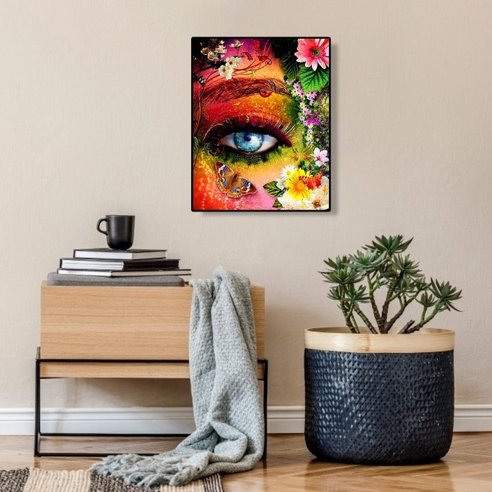 Oil Painting By Number Picture Acrylic Canvas Eye Flowers Wall Art Craft Decor
