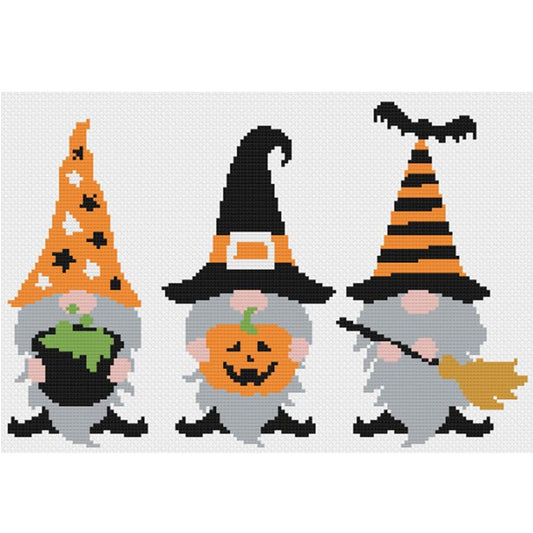 11ct Stamped Cross Stitch Halloween Gnome (30*40cm)