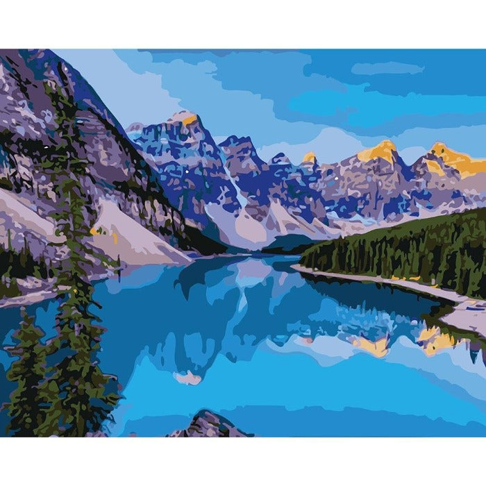 Mountains and Rivers Color Acrylic Drawing Picture