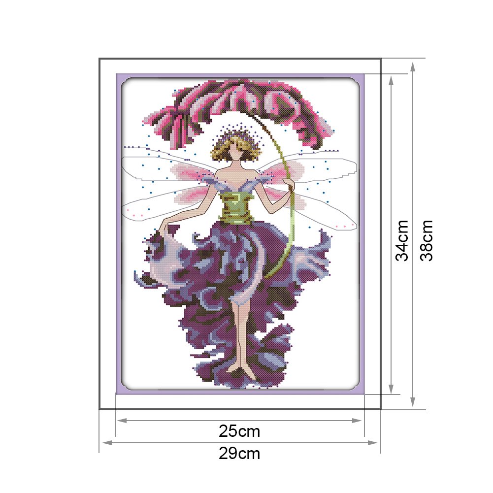 Ponto cruz estampado 14ct - Fairy Beauty (38*29cm)