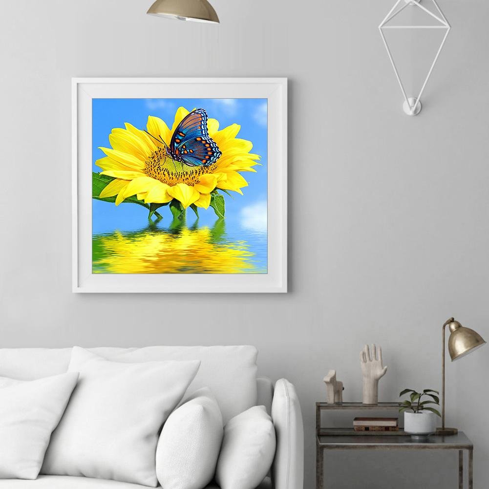 Pintura de diamantes - Ronda completa - Girasol B