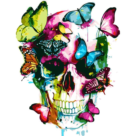 Paint By Number Oil Painting Skull Butterfly (40*50cm)