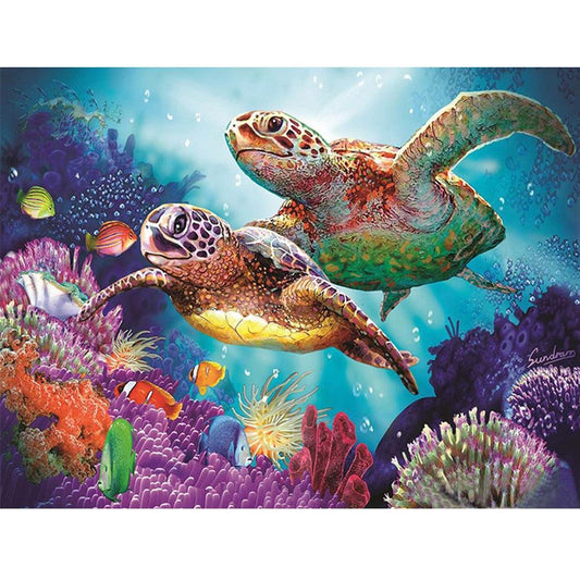 Diamond Painting Partial Round Sea Turtles