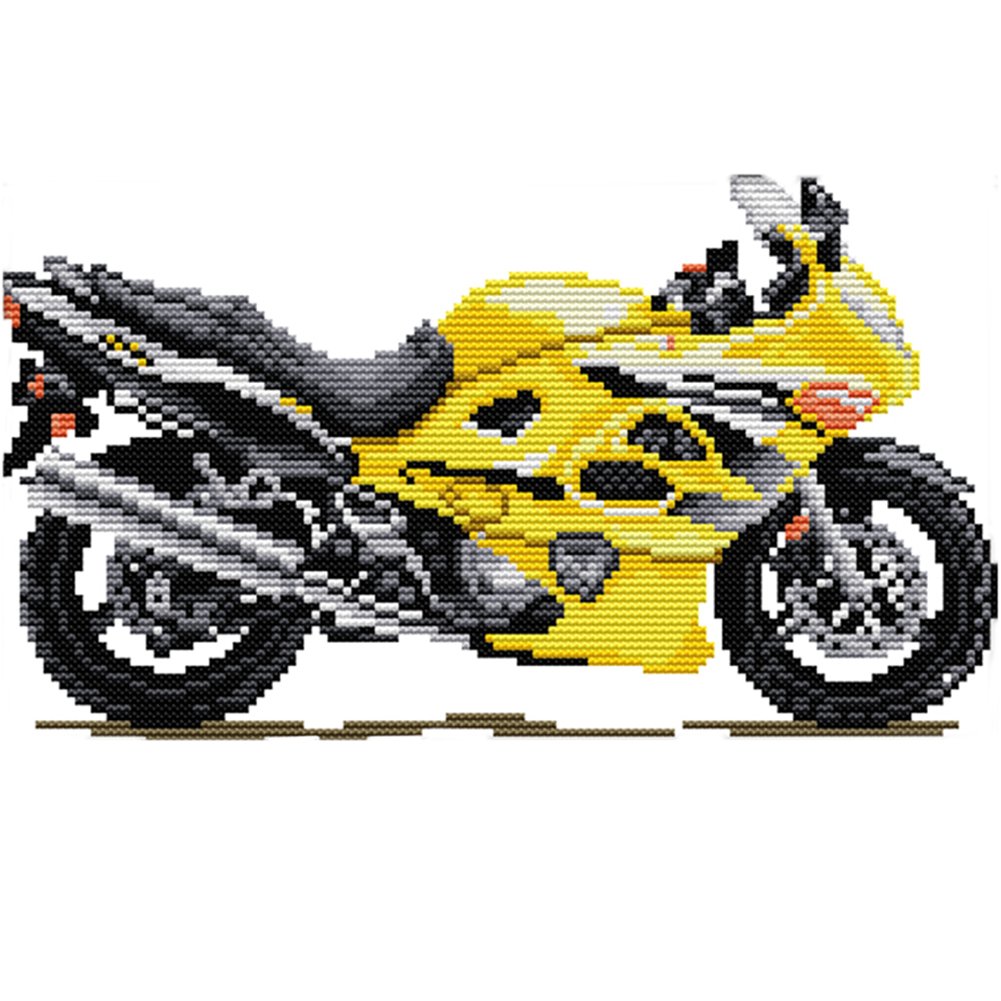 14ct Stamped Cross Stitch Motorcycle (30*18cm)