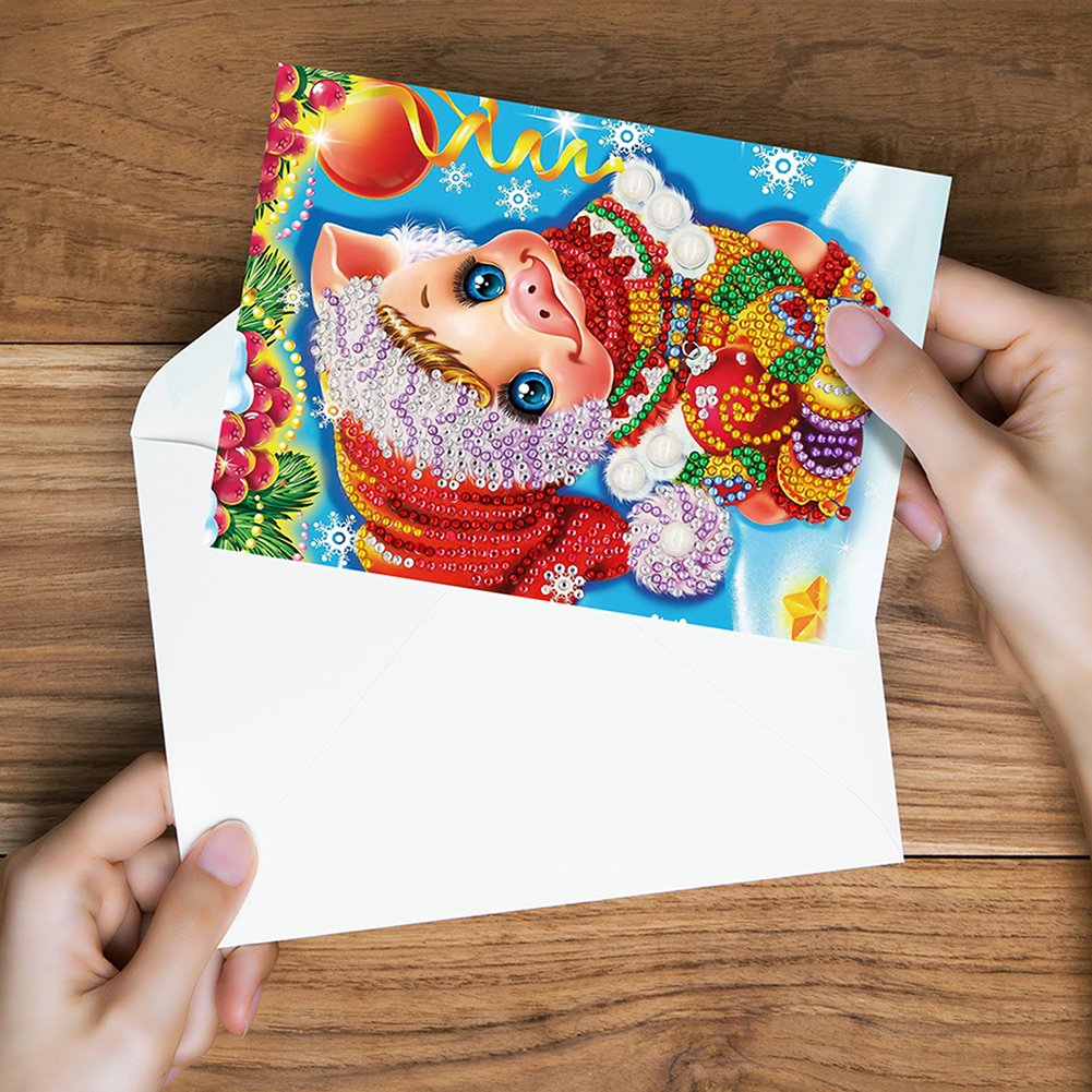 DIY Diamond Painting Greeting Card - Pig