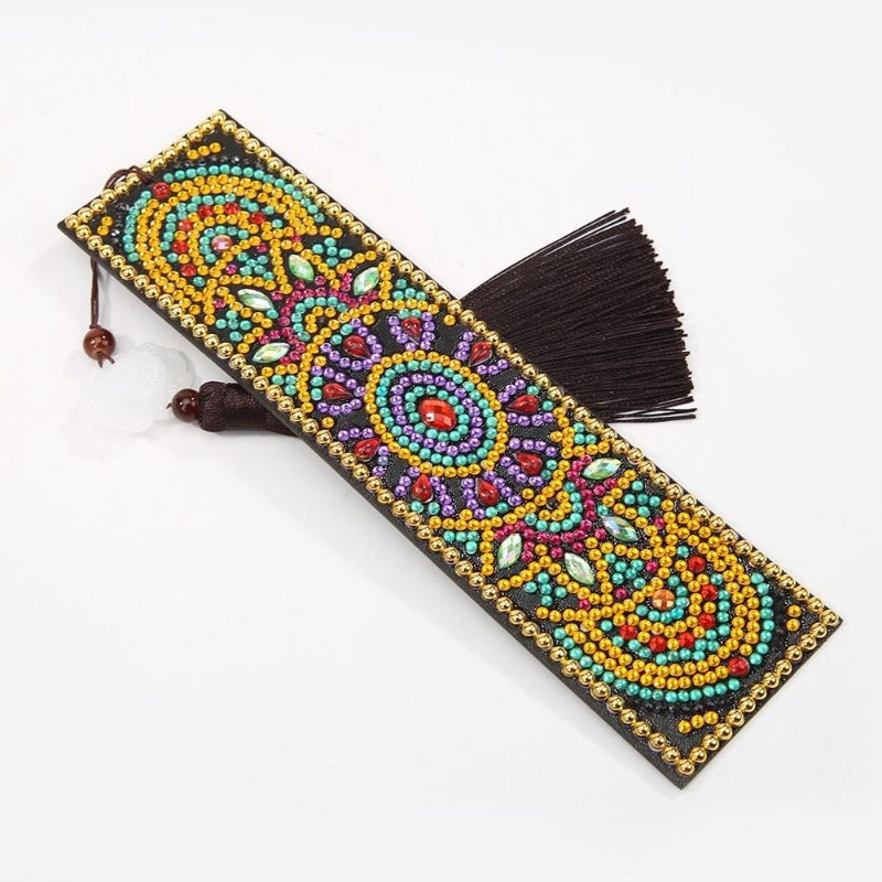 DIY Special Shaped Diamond Painting Creative Leather Tassel Bookmark Gift