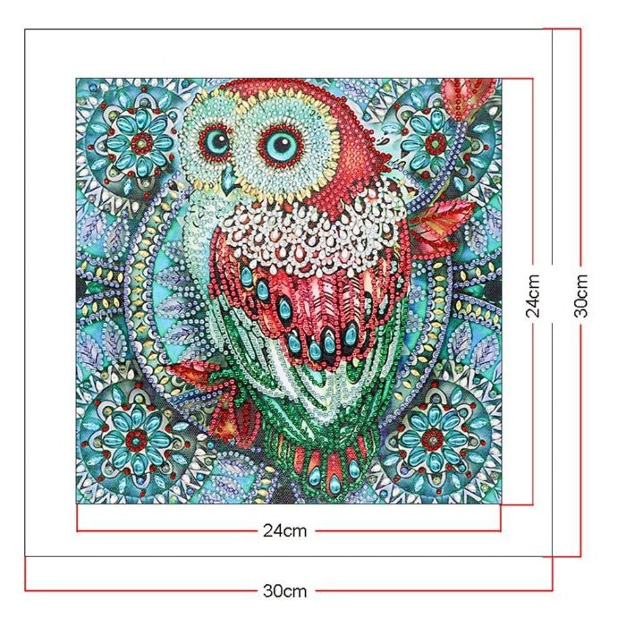 5D Diamond Painting (Part Drill) Crystal Rhinestone Red Owl
