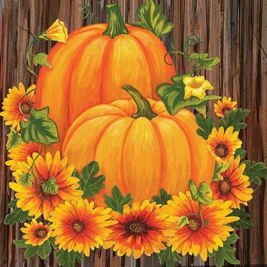 5D DIY Diamond Painting Kit - Full Round - Sunflower Pumpkin