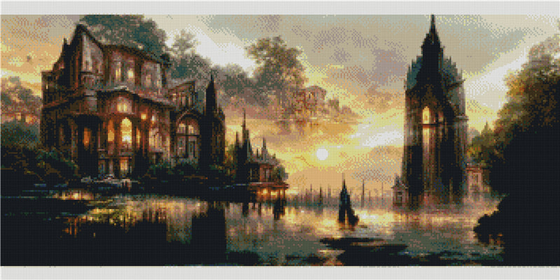 Full Round/Square Diamond Painting Kits | Scenery Castle 40x80cm 50x100cm J