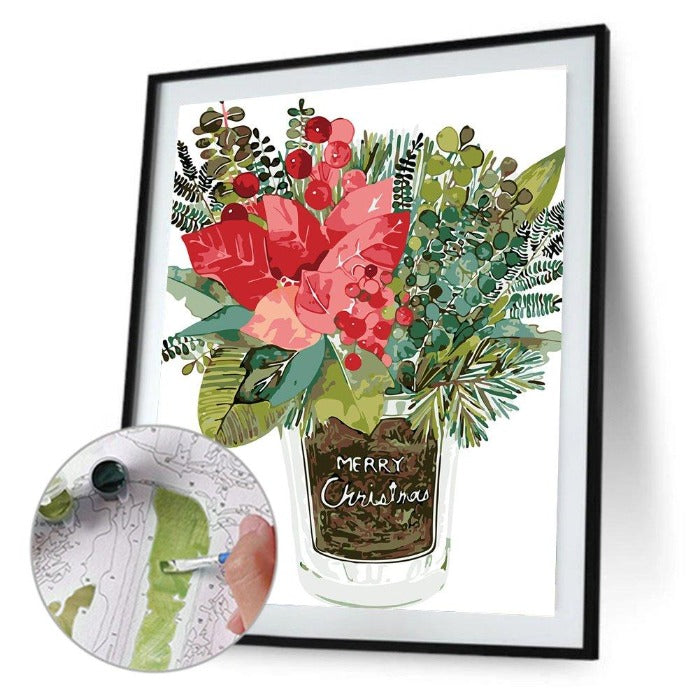 DIY Digital Painting By Numbers Floral Oil Drawing Wall Art Picture