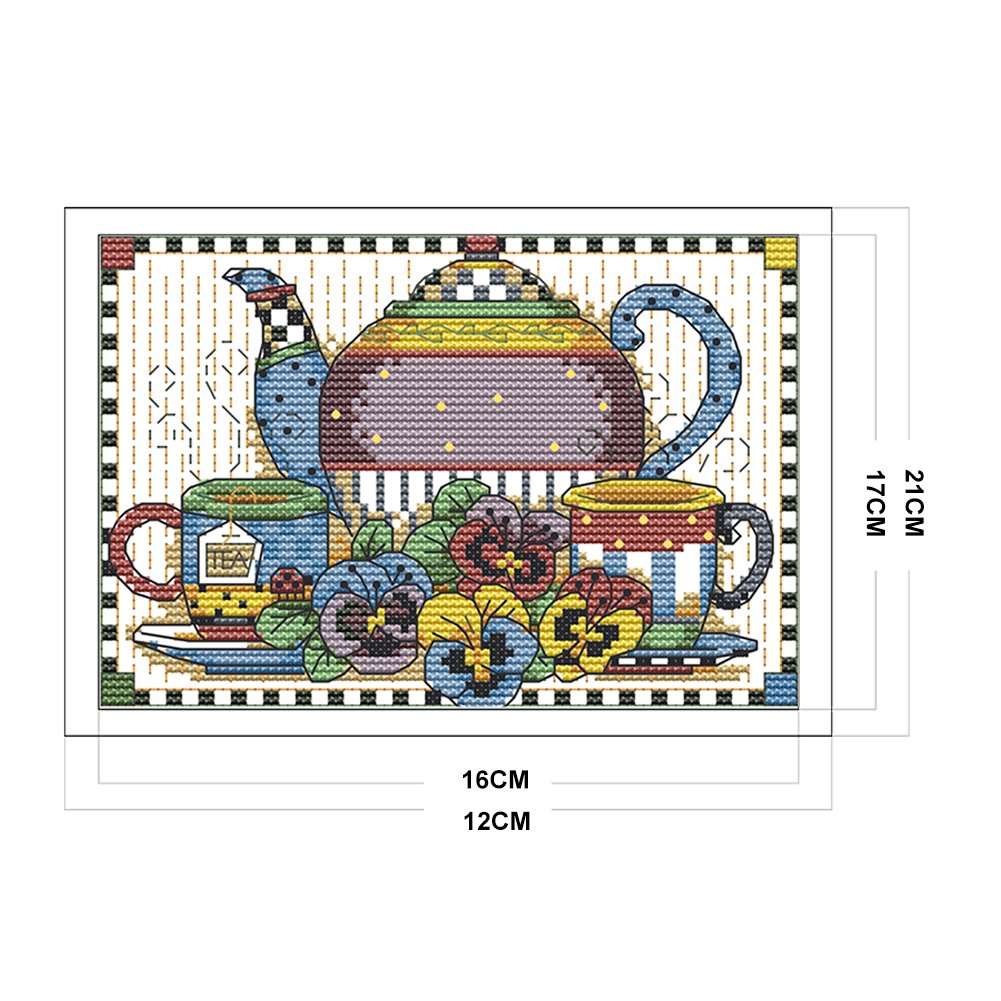 14ct Stamped Cross Stitch - Tea Set(21*16cm)