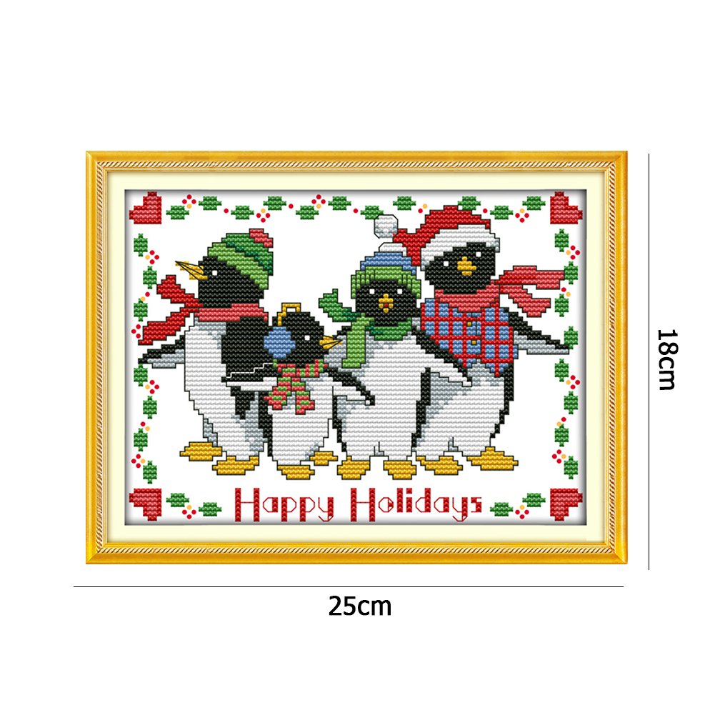 14ct Stamped Cross Stitch - Happy Holiday (25*18cm)