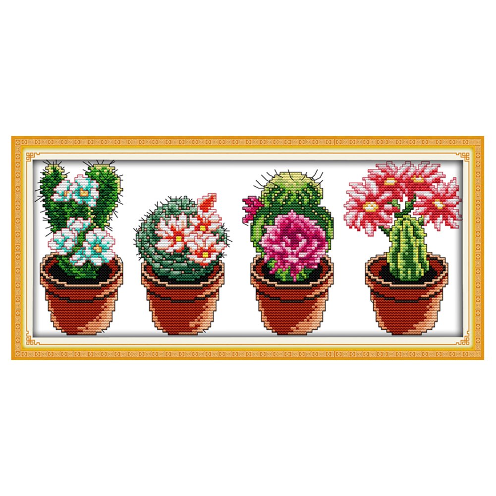 14ct Stamped Cross Stitch Cactus (37*17cm)