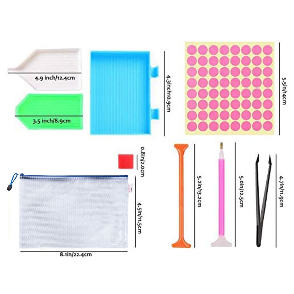 Diamond Painting Tool Kit - Pen Glue Storage Box Mesh Bag Sets