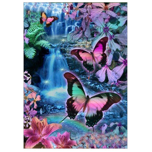 Pintura de diamante - Redondo parcial - Mariposa colorida