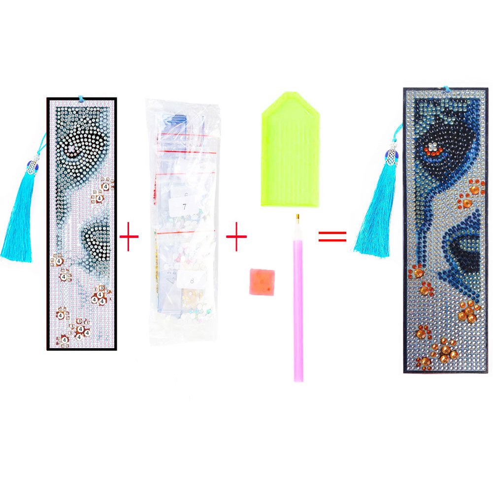 DIY Diamond Painting Bookmark with Tassel Abstract Art