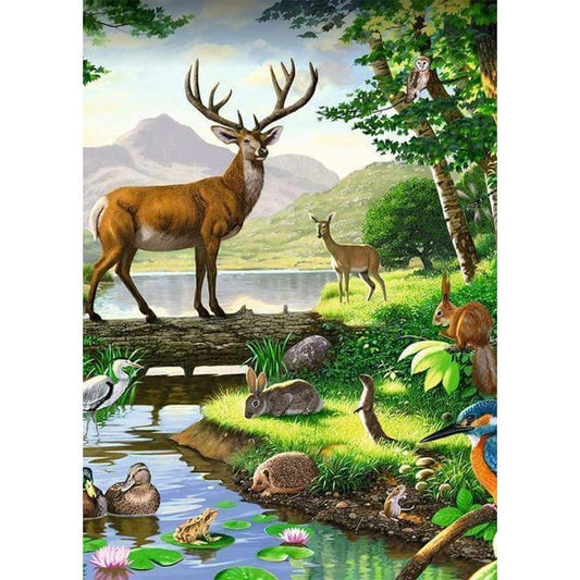 Snuqevc Adult Animal Diamond Painting Kits, 5D Forest Deer Family Diamond  Painting for Kids Beginners, DIY Full Diamond Dot Digital Painting for Home