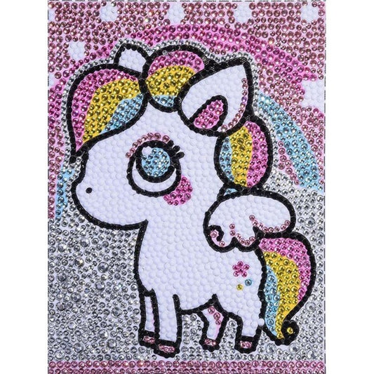 5D DIY Full Drill Special Shaped Diamond Painting Pink Horse